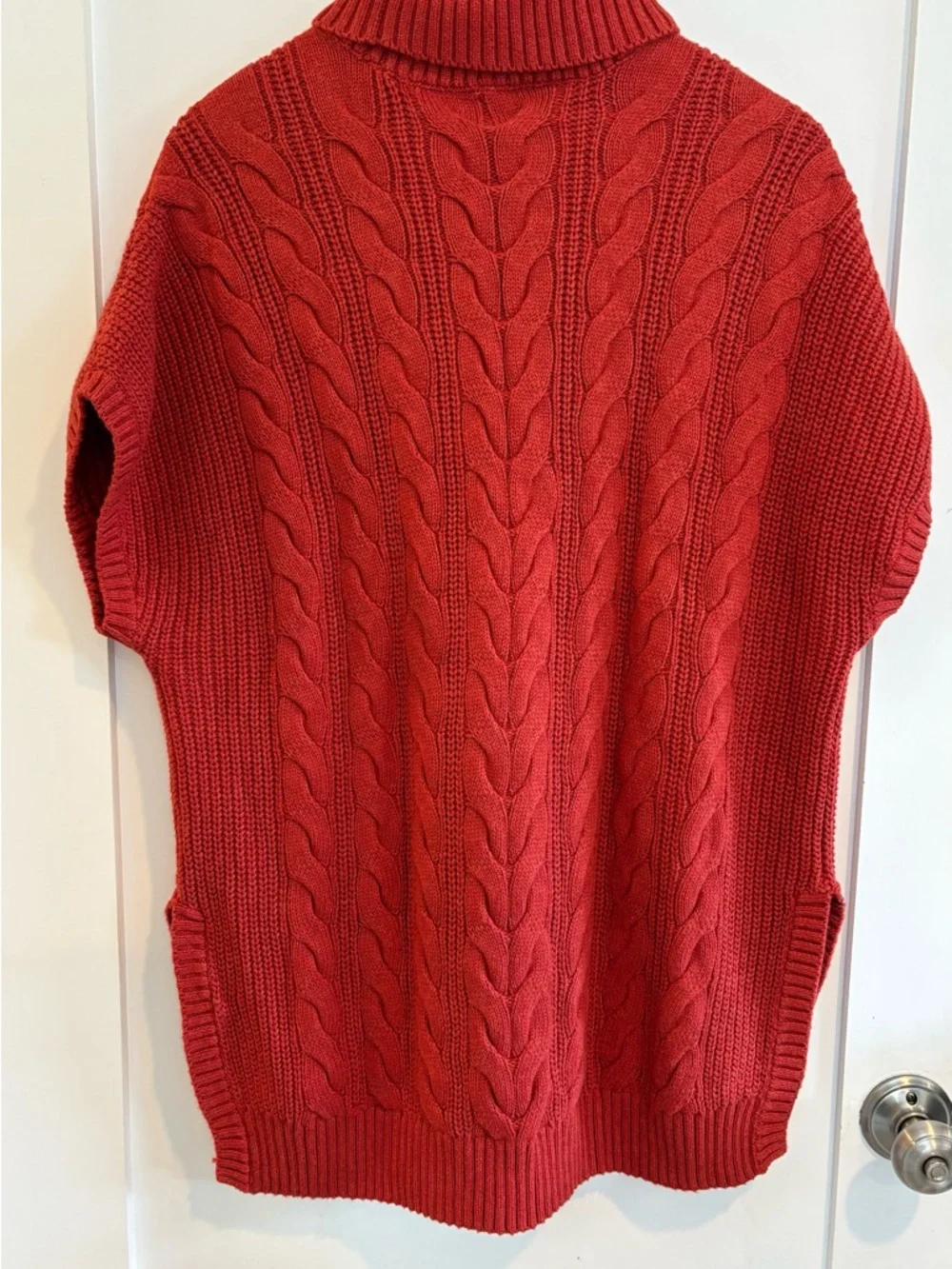 Pact burnt orange cable knit poncho sweater oversized XS/S